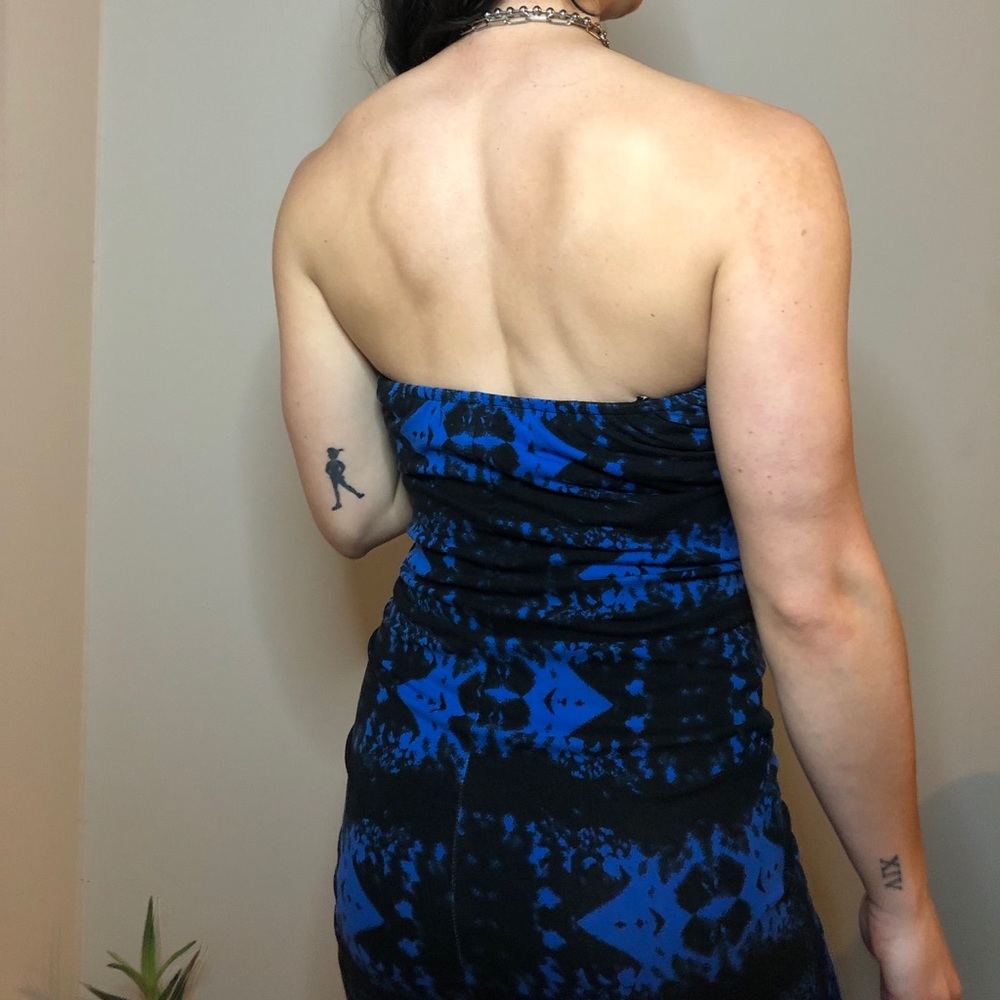 Volcom Strapless Blue and Black Bodycon Dress - Picture 2 of 4